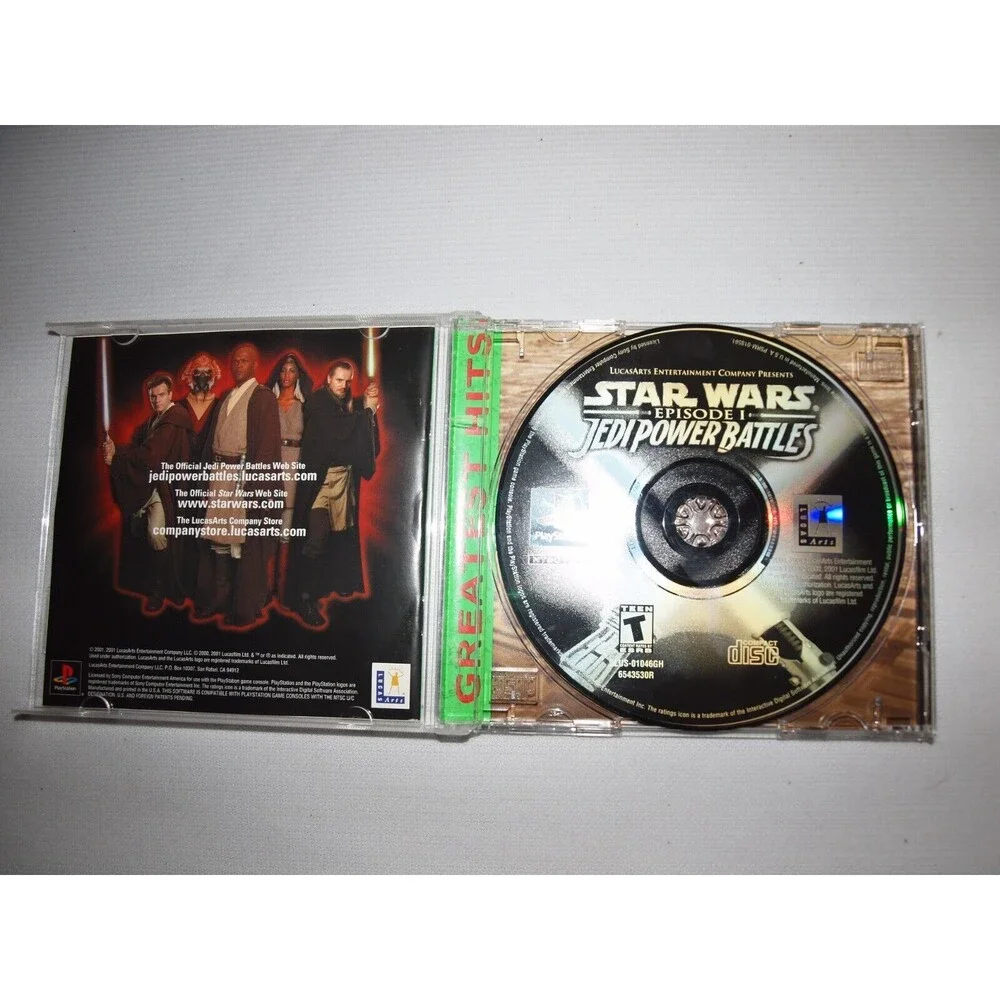 Star Wars Episode I Jedi Power Battles GH PS1 PlayStation 1 Game, Case, …